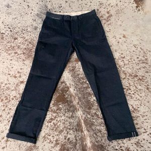 Club Monaco “Kennedy” fit selvedge cotton trouser in Navy- never worn